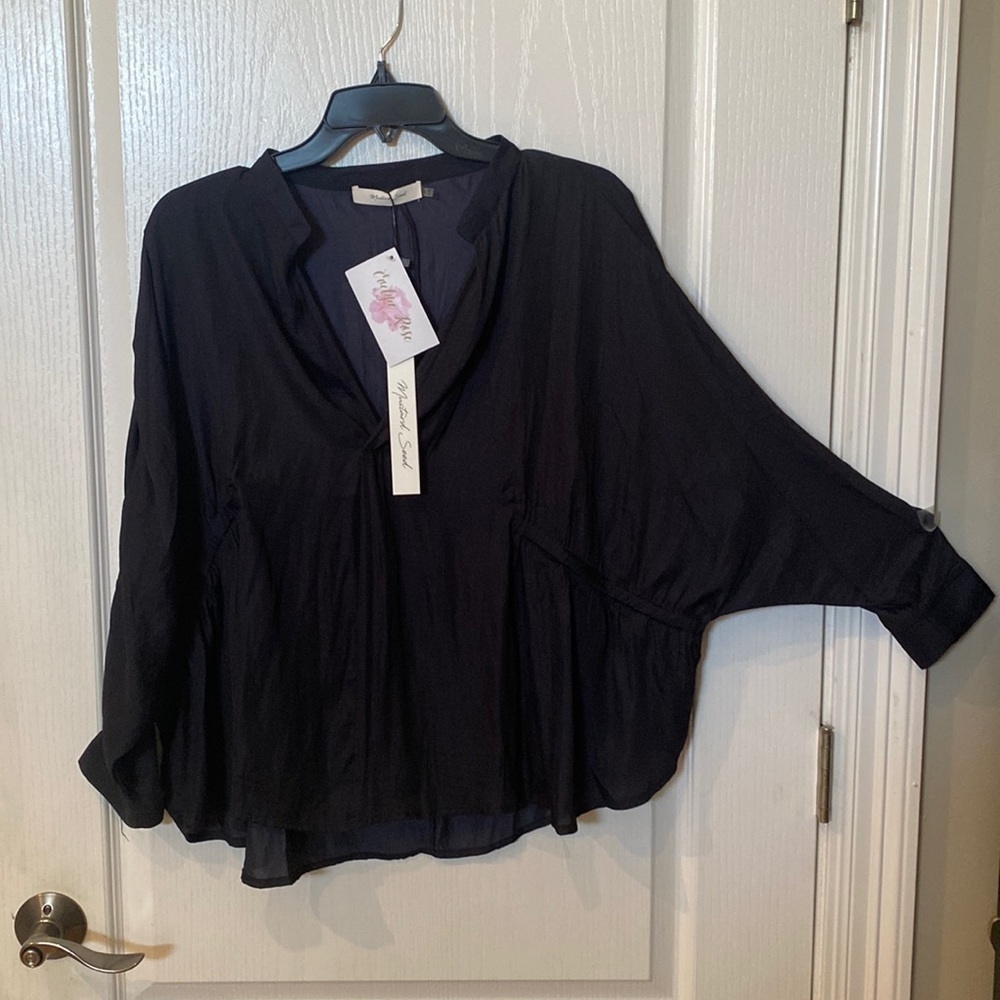 Mustard Seed Women’s NWT Sz S oversized Vneck 3/4 sleeve